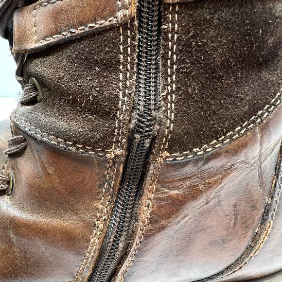 Dromedaris Boots Women's 39 Kara Chocolate Print Leather AJN19 Steam Punk - Picture 13 of 13